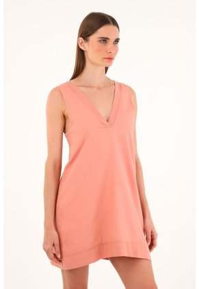 Tennis Vestido Naranja Corto Silueta Tipo A Para Mujer