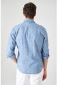 Tennis Camisa Fit Regular Con Doble Bolsillo Con Tapa De Algodón Azul Claro Para Hombre de Tennis