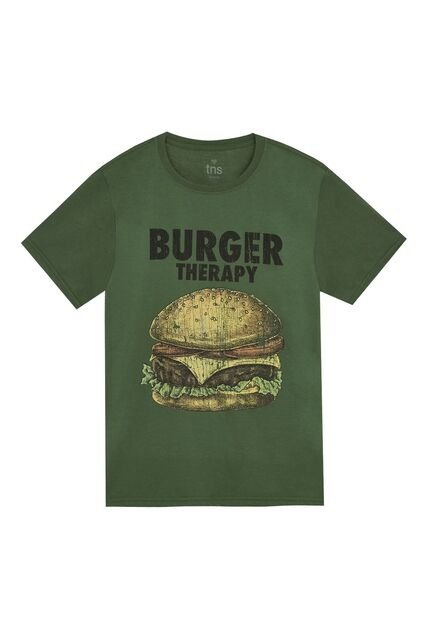 Tennis Camiseta Verde Estampado En Frente Para Hombre