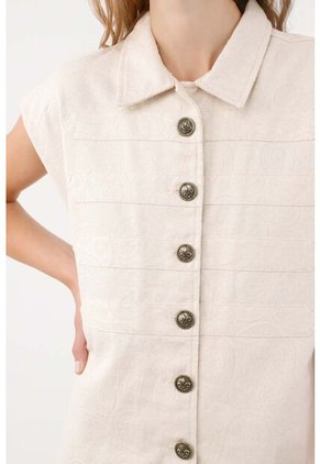 Tennis Vestido Corto Fit Relajado Con Volante En El Bajo En Algodón Crudo Para Mujer