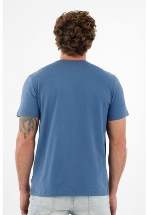 Tennis Camiseta Azul Con Bolsillo Para Hombre
