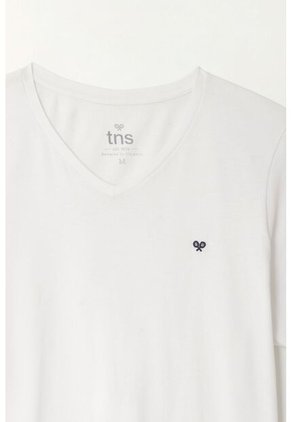Tennis Camiseta Blanca Cuello En V Para Hombre