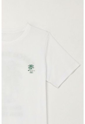 Camiseta Básica Con Estampado Blanca Para Niño