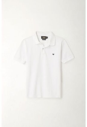 Polo Cuello Tejido Blanca Para Niño