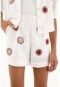 Bermuda Con Bordado De Flores Crudo Para Niña de Tennis