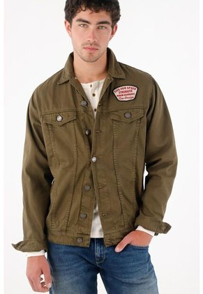 Tennis Camisa Tipo Chaqueta Con Parche Para Hombre