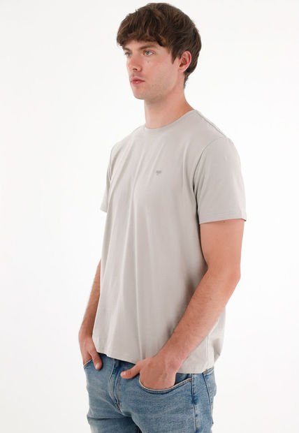 Camiseta Con Raqueta Estampada Gris Para Hombre