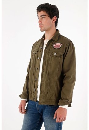 Tennis Camisa Tipo Chaqueta Con Parche Para Hombre