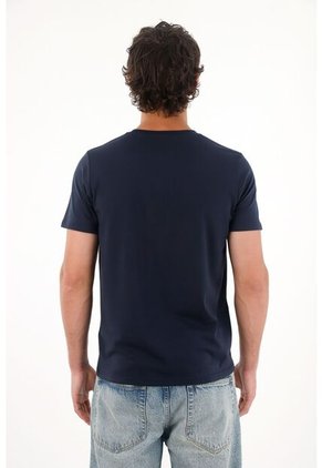 Tennis Camiseta Jersey Con Mini Estampado Azul Para Hombre