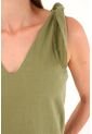 Camisa Verde De Escote En V Y Tiras Para Mujer de Tennis