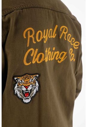 Tennis Camisa Tipo Chaqueta Con Parche Para Hombre