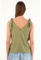 Camisa Verde De Escote En V Y Tiras Para Mujer de Tennis