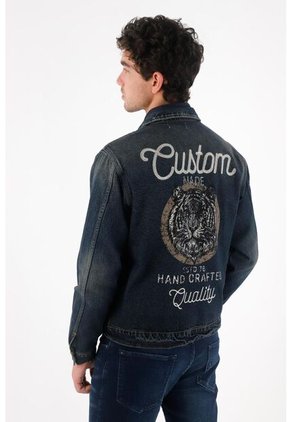 Tennis Chaqueta En Denim Estampada Para Hombre