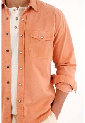 Tennis Camisa Naranja Manga Larga Para Hombre