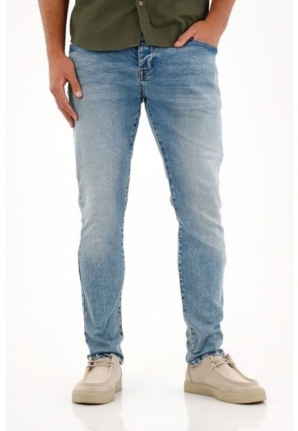Tennis Jean Skinny Tiro Medio Azul Para Hombre