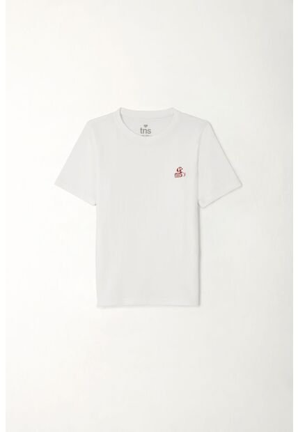 Camiseta Manga Corta Blanca Para Niño