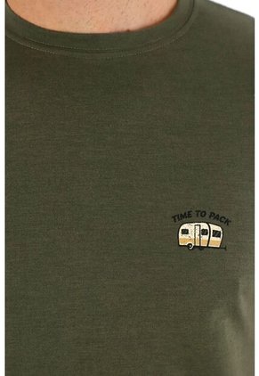 Tennis Camiseta Regular Fit Verde Con Mini Print Para Hombre