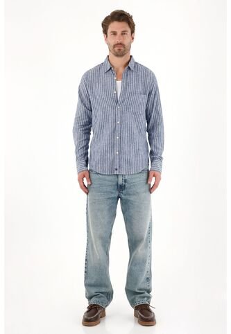 Tennis Camisa Manga Larga Con Diseño A Rayas Para Hombre Tennis