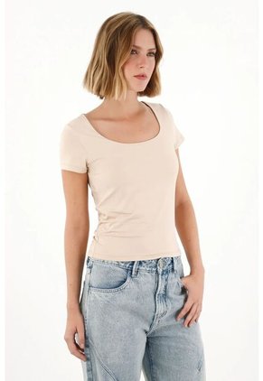 Tennis Camiseta Básica Manga Corta Blanca Para Mujer