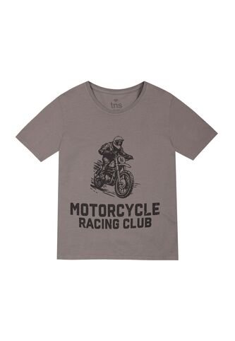 Camiseta Gris Con Estampado Frontal Para Niño Tennis