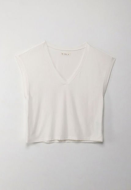 Camiseta Manga Sisa Crudo Para Mujer