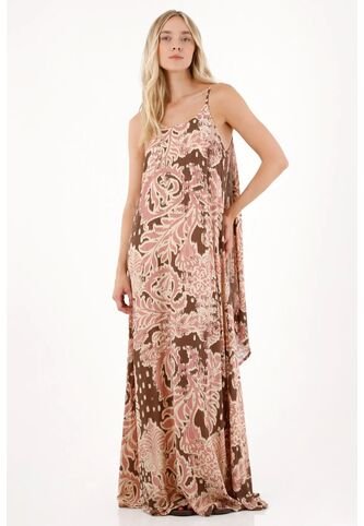 Tennis Vestido Largo Con Escote En Espalda Estampado Para Mujer Tennis