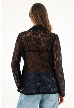 Tennis Blazer Negro En Encaje Para Mujer