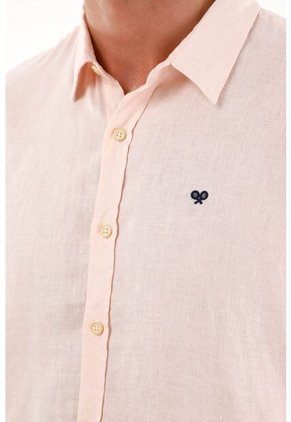 Camisa Rosada En Lino Para Hombre
