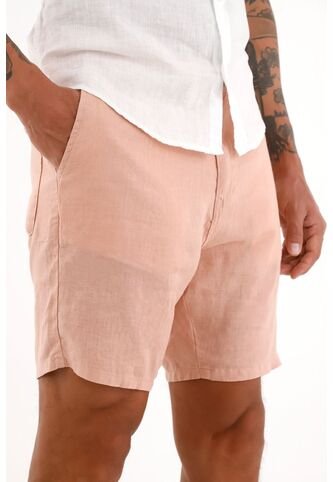 Bermuda Chino Rosada En 100% Lino Para Hombre Tennis