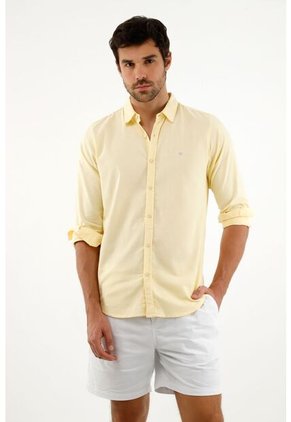 Tennis Camisa Amarilla Manga Larga Para Hombre