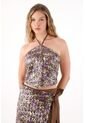 Tennis Camisa Crop Con Lentejuelas Café Para Mujer de Tennis
