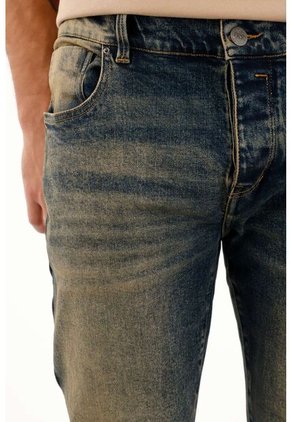 Jean Skinny Tiro Medio Azul Oscuro Para Hombre