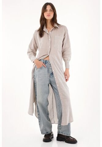 Tennis Camisa Larga Con Estampado De Rayas Para Mujer Tennis