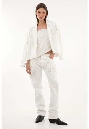 Tennis Chaqueta Tipo Blazer Con Flecos Para Mujer