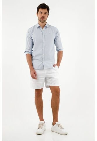 Tennis Camisa Con Diseño A Rayas Azul Para Hombre Tennis