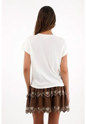 Tennis Camiseta Crop Estampada Negra Para Mujer