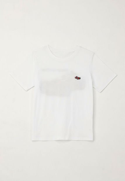 Camiseta Básica Con Estampado Blanca Para Niño