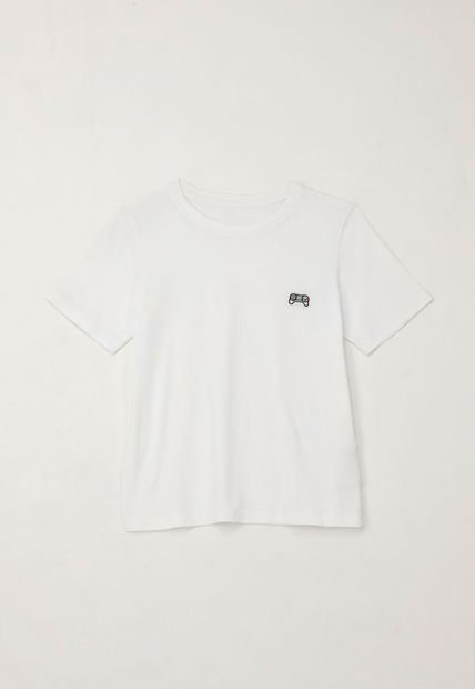 Camiseta Con Estampado En Algodón 100% Blanca Para Niño