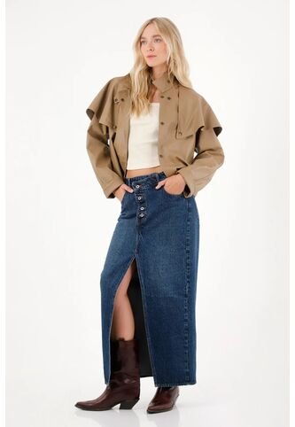 Tennis Falda Larga En Denim Con Jota Asimétrica Para Mujer Tennis