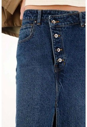 Tennis Falda Larga En Denim Con Jota Asimétrica Para Mujer