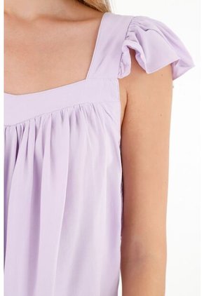 Tennis Camisa Morada De Escote Recto En Chalis Para Mujer