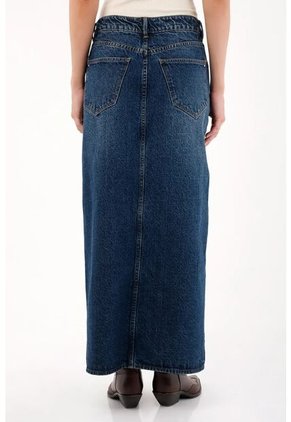Tennis Falda Larga En Denim Con Jota Asimétrica Para Mujer