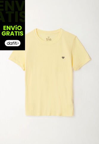 Camiseta Manga Corta Amarilla Para Niño Tennis