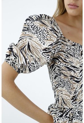 Camisa Estampado Animal Print Para Mujer