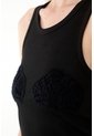 Tennis Camiseta Negra Con Manualidad En Crochet Para Mujer de Tennis