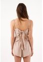 Tennis Top De Tiras Fit Relajado Con Volante Beige Arena Para Mujer de Tennis
