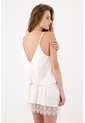 Tennis Top De Tiras Fit Relajado Con Escote En V En Viscosa Blanco Para Mujer de Tennis
