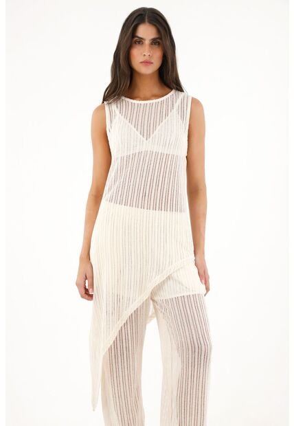 Tennis Camiseta Larga Manga Sisa Crudo Para Mujer