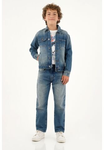 Chaqueta Estilo Trucker Azul Para Niño Tennis