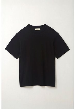 Tennis Camiseta Oversize Con Cuello En Rib Negra Para Mujer